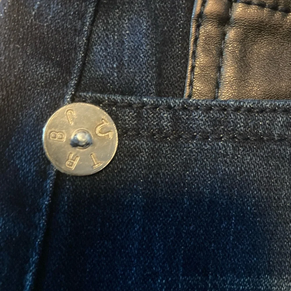True Religion NWT SZ 27 blue denim micro mini skirt